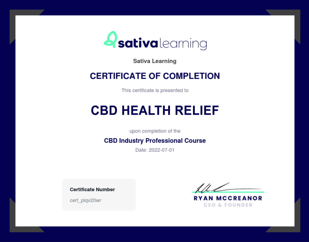 CBD Health Relief Industry Course